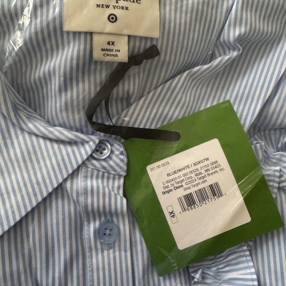 Kate Spade x Target Women’s Ribbon Midi Short Sleeve Shirtdress 4X Plus Size - Picture 4 of 4